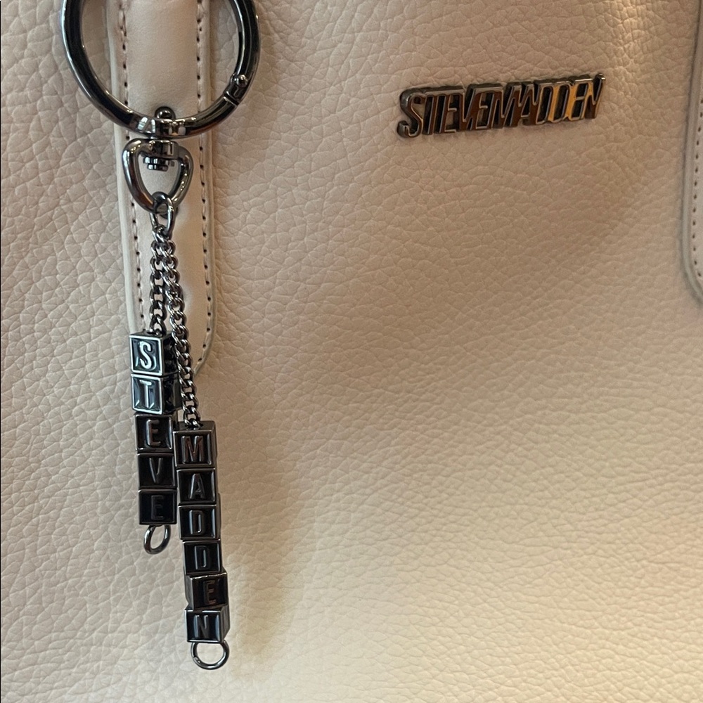 Steve Madden Cream Tote with Buckle Accents - Picture 14 of 14